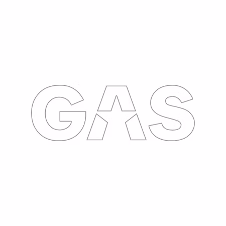 GAS-klistermärke 23x8cm, vit