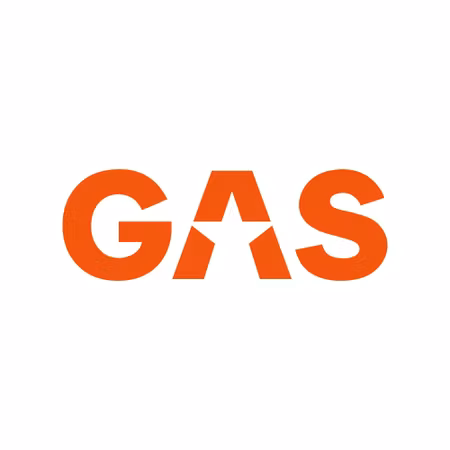 GAS-klistermärke 23x8cm, orange