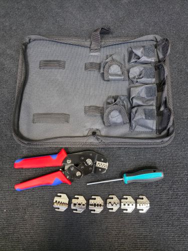 Professionell Crimp-Tångssats – 7 Utbytbara Käftar för Alla Terminaltyper