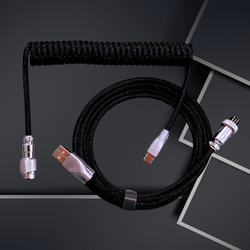 Kveilet USB-kabel med Aviatorkopling