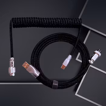 Coiled USB-cable with Aviator connection