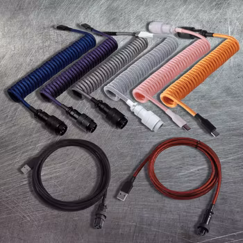 Coiled USB-cable with Aviator connection