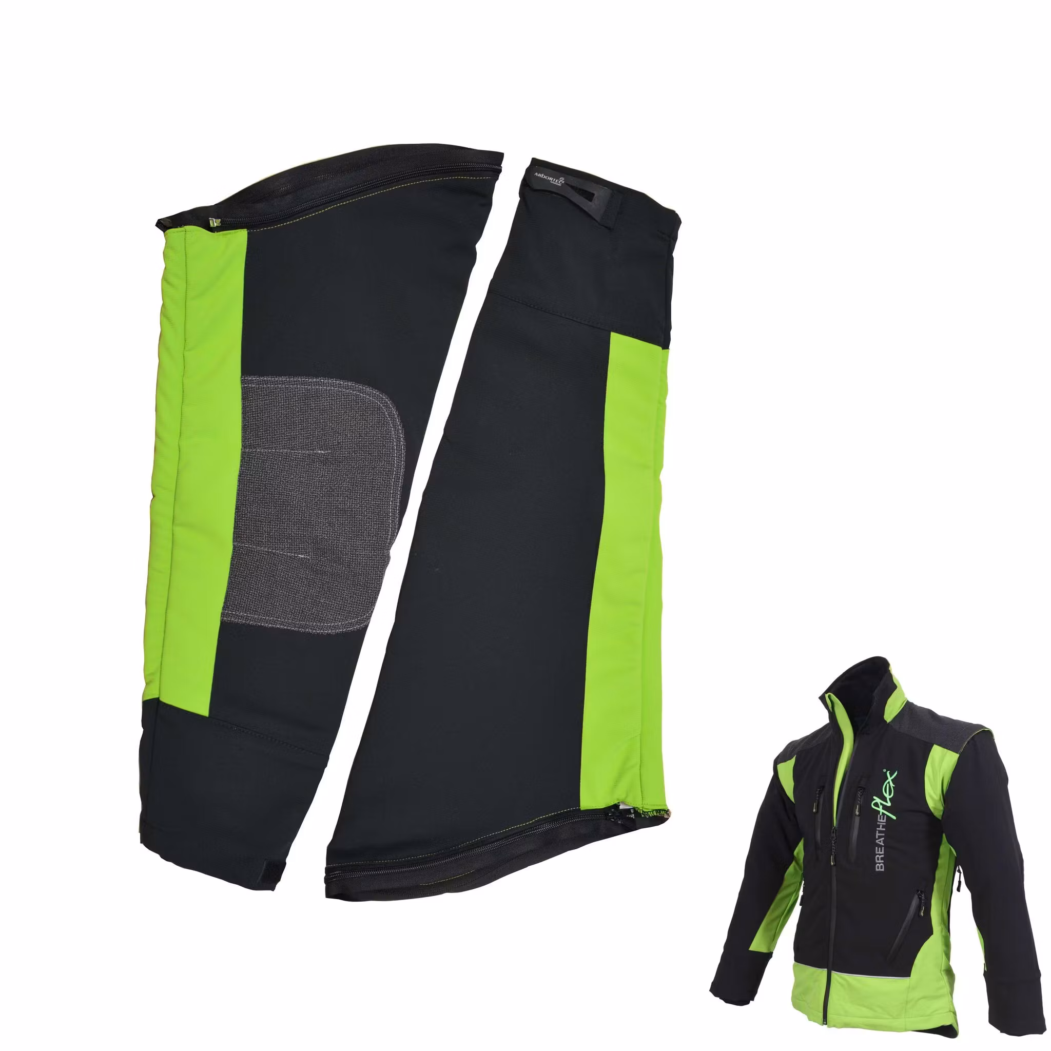Arbortec AT4001 Breatheflex avtagbara sågskyddsärmar lime