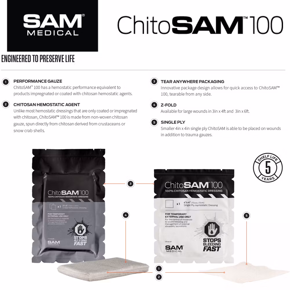 SAM ChitoSAM 100 hemostatiskt förband – bild 4