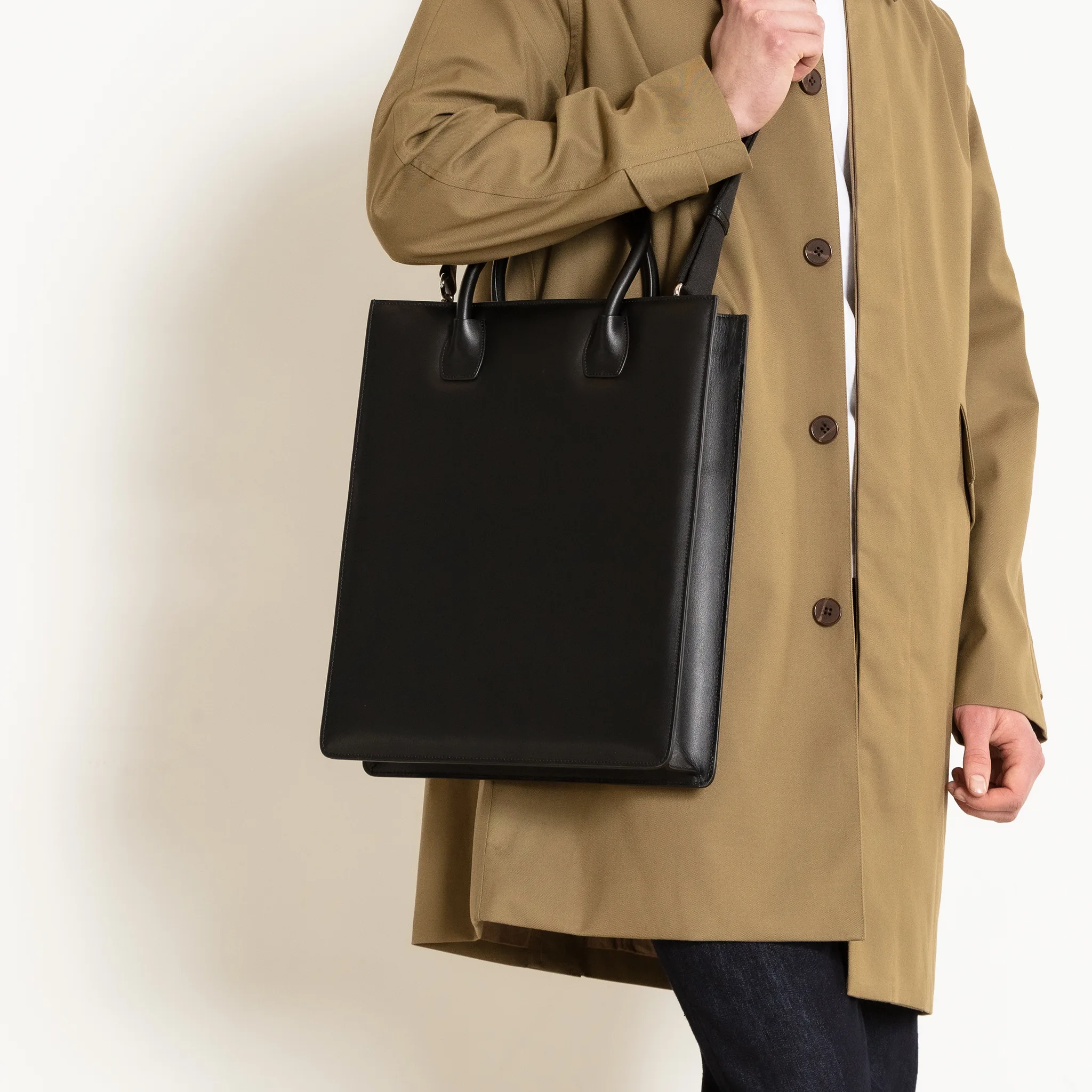 TOTE BAG No. 1 Zip Closure - Black leather