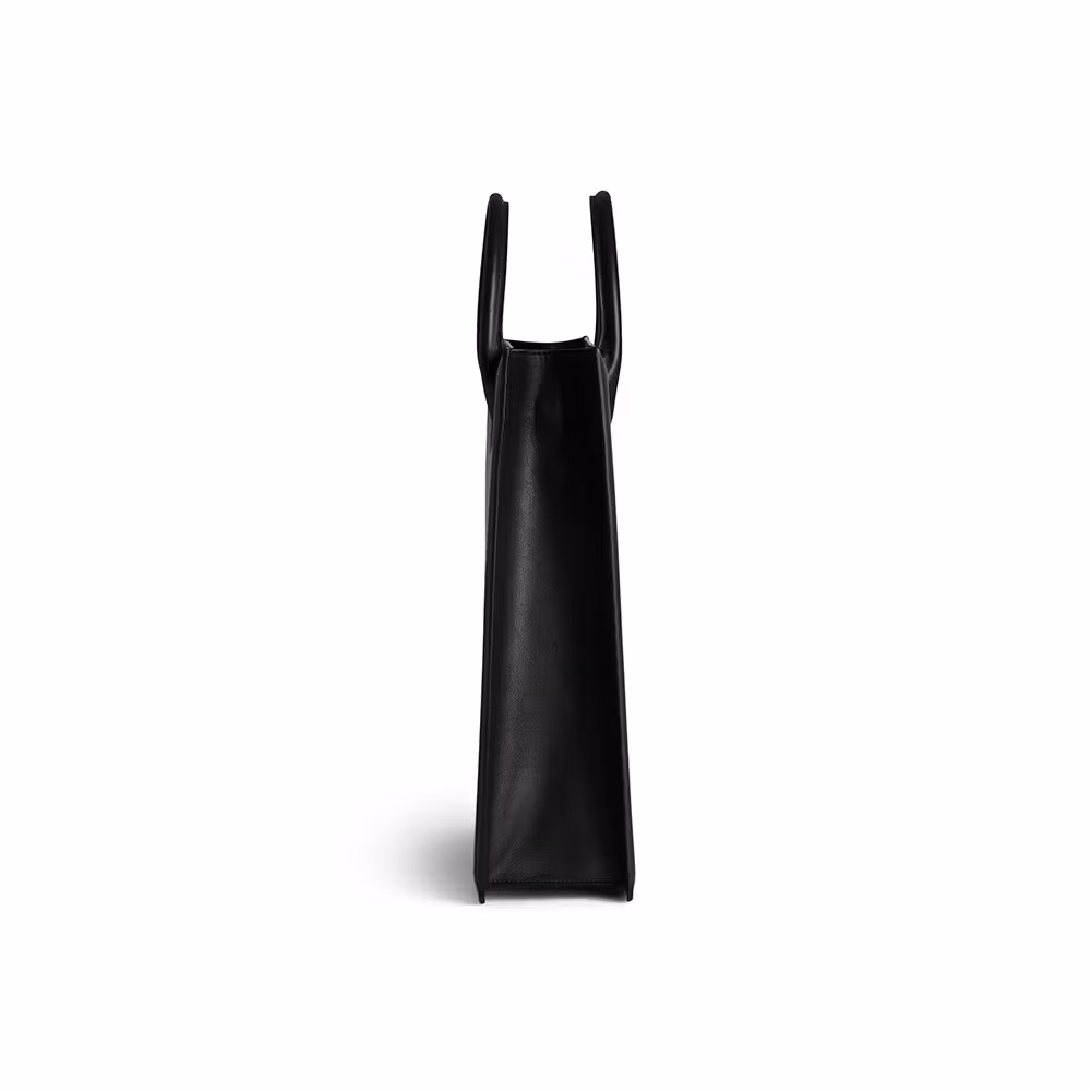 Svart tote bag No 1 sedd från sidan, 39 cm hög