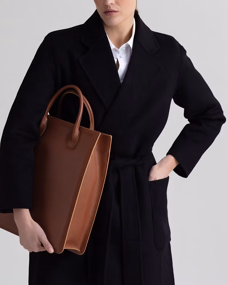 TOTE BAG No 1 Zip – tote bag i skinn, brun
