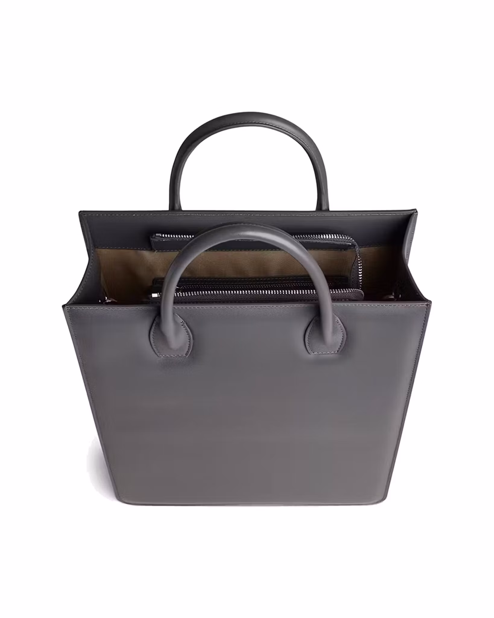 TOTE BAG No 1 Zip – tote bag i skinn, grå - No 1 | ANTON ALICE