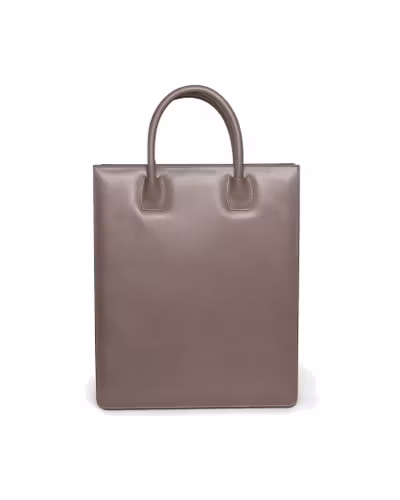 TOTE BAG No 1 – structured leather tote, taupe