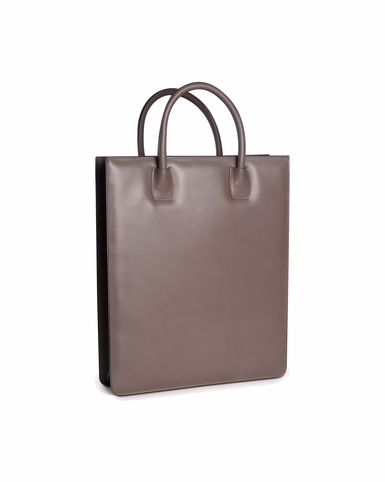 ANTON ALICE Tote Bag No 1 structured leather tote in taupe, seen at an angle