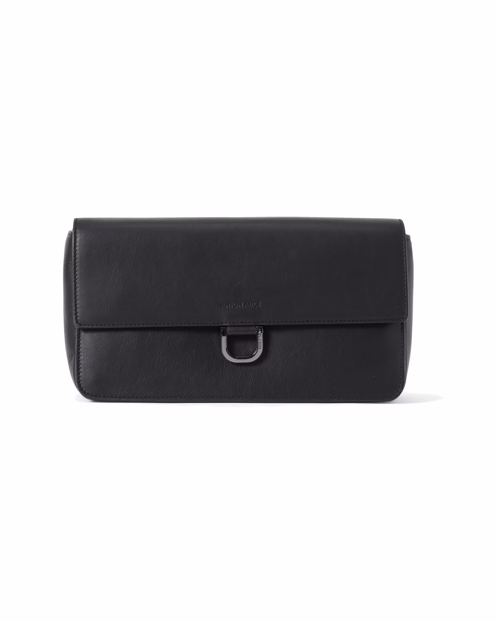 ANTON ALICE BAG No 10 Medium leather handbag in black, front view
