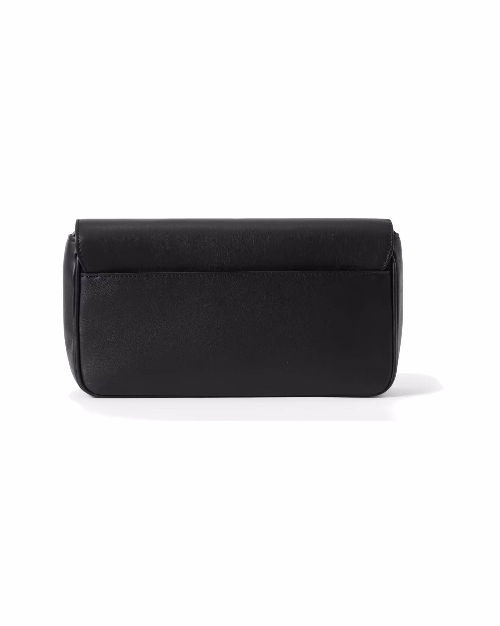 ANTON ALICE BAG No 10 Medium leather handbag in black, back view with outer pocket