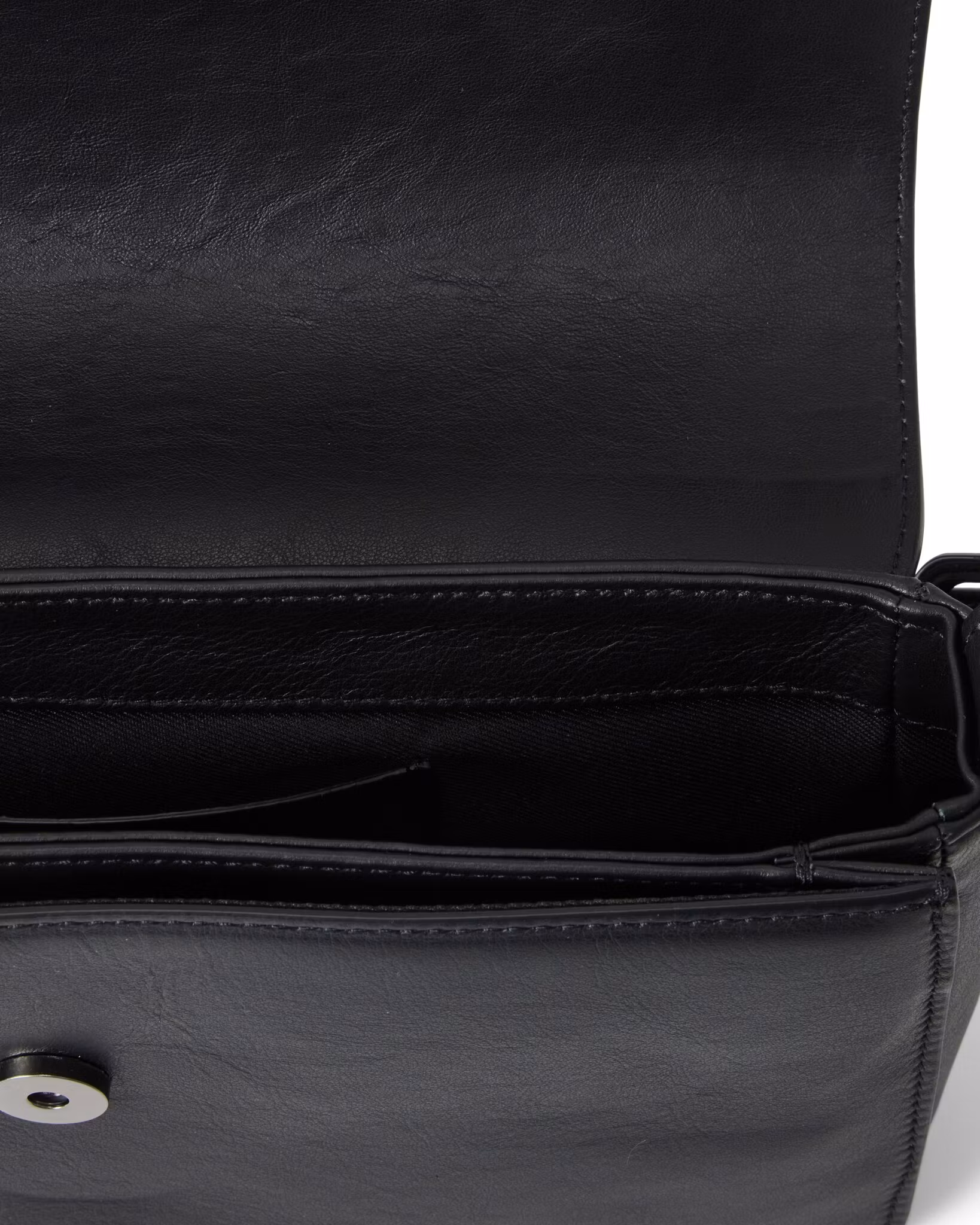 ANTON ALICE BAG No 10 Medium leather handbag in black, inside view with compartments