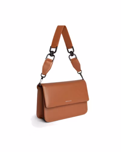 BAG No 10 Small – leather handbag, caramel brown
