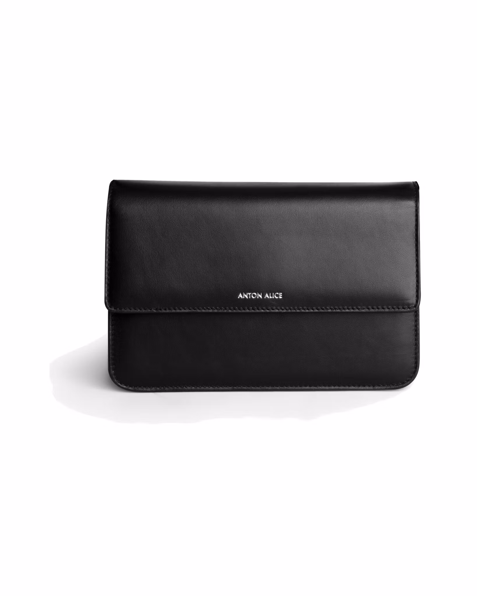 ANTON ALICE BAG No 10 Small leather handbag in black, front view