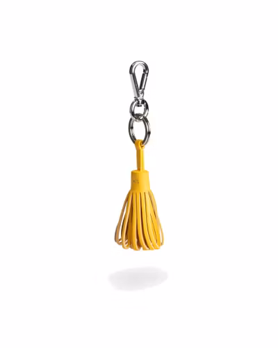 KEYRING - leather, amber Yellow