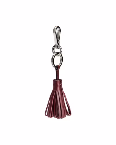 KEYRING - leather, burgundy red