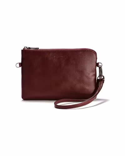POUCH – small leather pouch, burgundy red