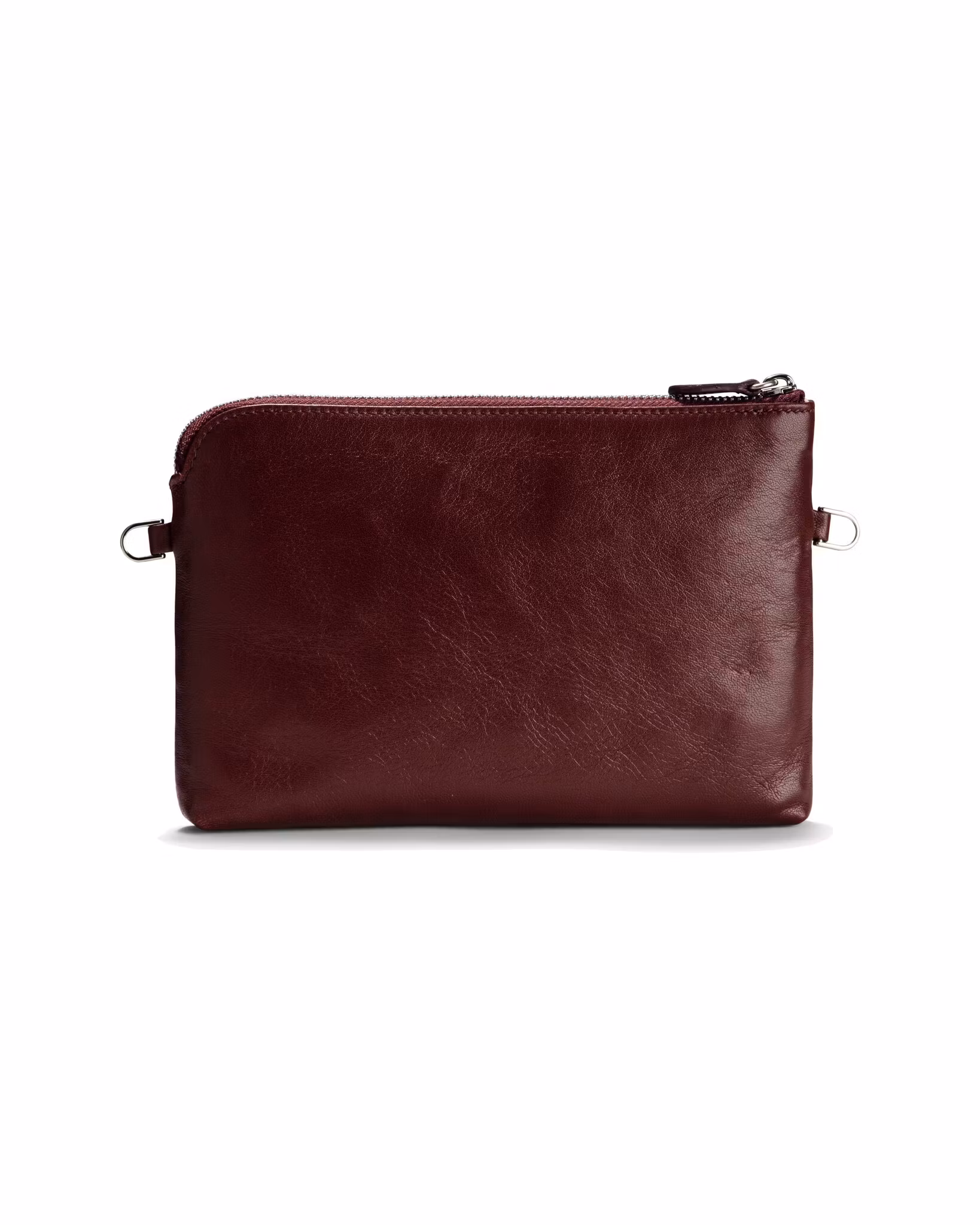 ANTON ALICE Pouch small leather bag in burgundy red, front view