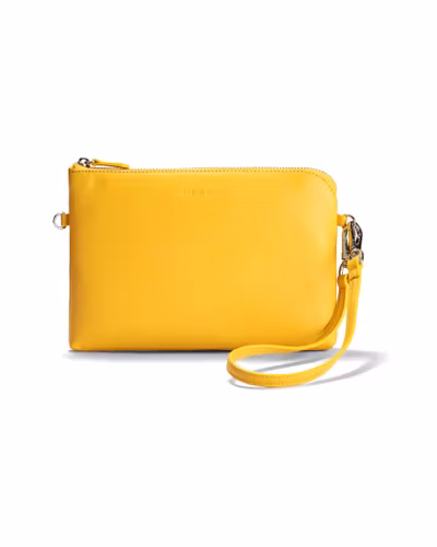 POUCH – small leather pouch, amber yellow