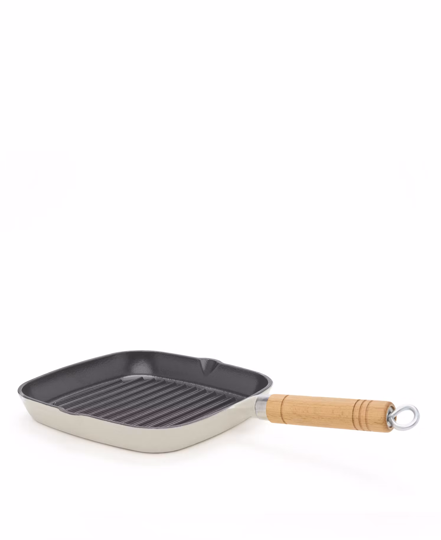 Grillpanna med trähandtag från Jernverket – Off white