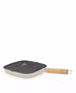 Grillpanna med trähandtag från Jernverket – Off white