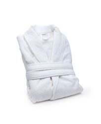 Mjuk morgonrock i velour - VIT