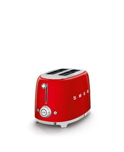 Smeg - Brödrost för 2 skivor Röd, Högblank 50's Style