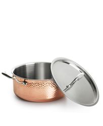 Jernverket hamrad koppargryta med lock 22 cm