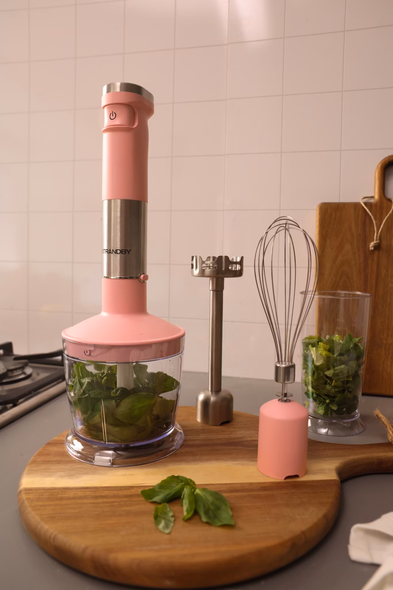 Sladdlös Stavmixer 4 in 1 från Strandby - Pink