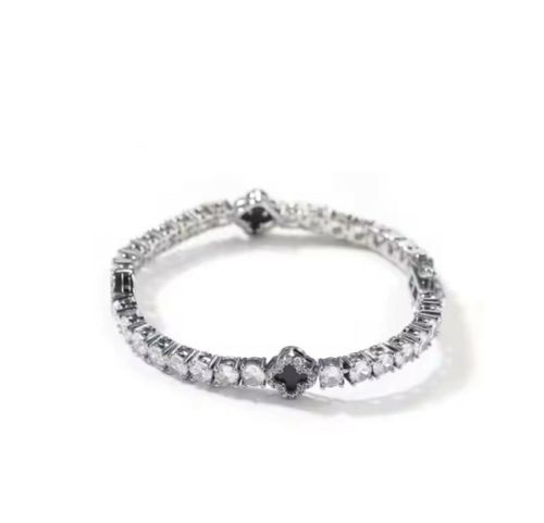 Klöver tennisarmband silver