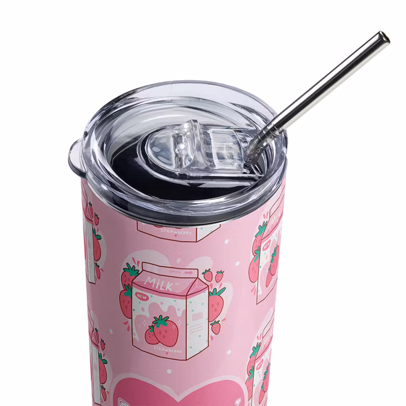 Strawberry milk tumbler