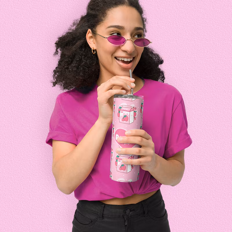 Strawberry milk tumbler