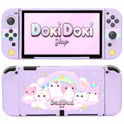 'Purrple Meow' Nintendo switch OLED case