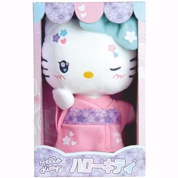 Hello Kitty Gosedjur i Presentförpackning - 50th Anniversary Kawaii Kimono 24 cm