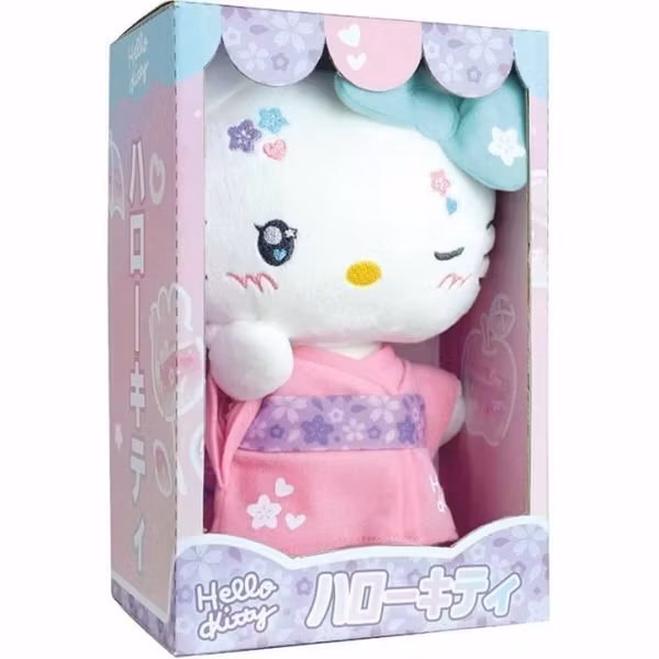Hello Kitty Gosedjur i Presentförpackning - 50th Anniversary Kawaii Kimono 24 cm