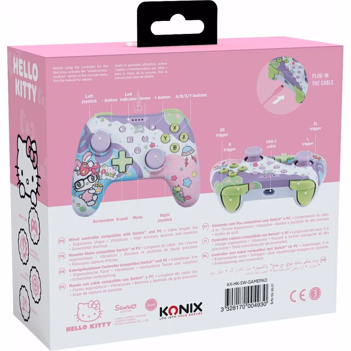 Konix Nintendo Switch wired controller (Hello Kitty)