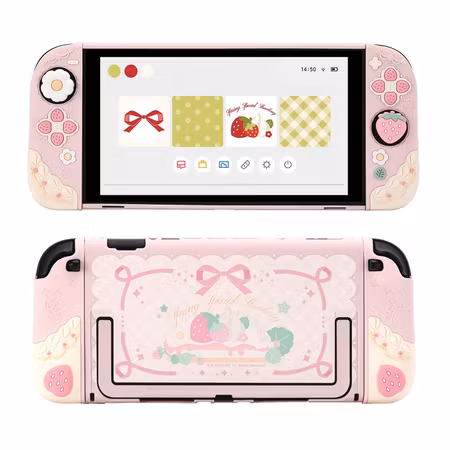 'Cream strawberry' Rosa Nintendo switch 2 skal