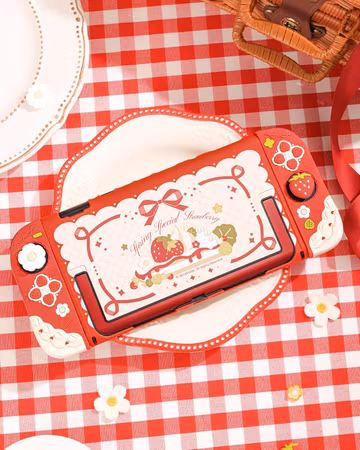 'Cream strawberry' Röd Nintendo switch 2 skal