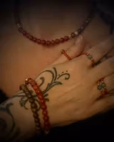 Pärlring Nanhong Agat & Hetian Jade