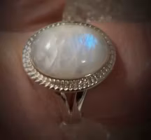 Vit Månsten Ring | 925 Sterling Silver