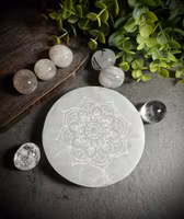 Selenit Laddningsplatta Lotus Mandala 10 cm