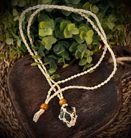 Makramé Halsband med kristallpåse