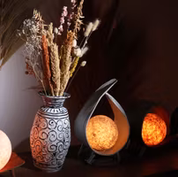 Kokosnöt Lampa Whitewash
