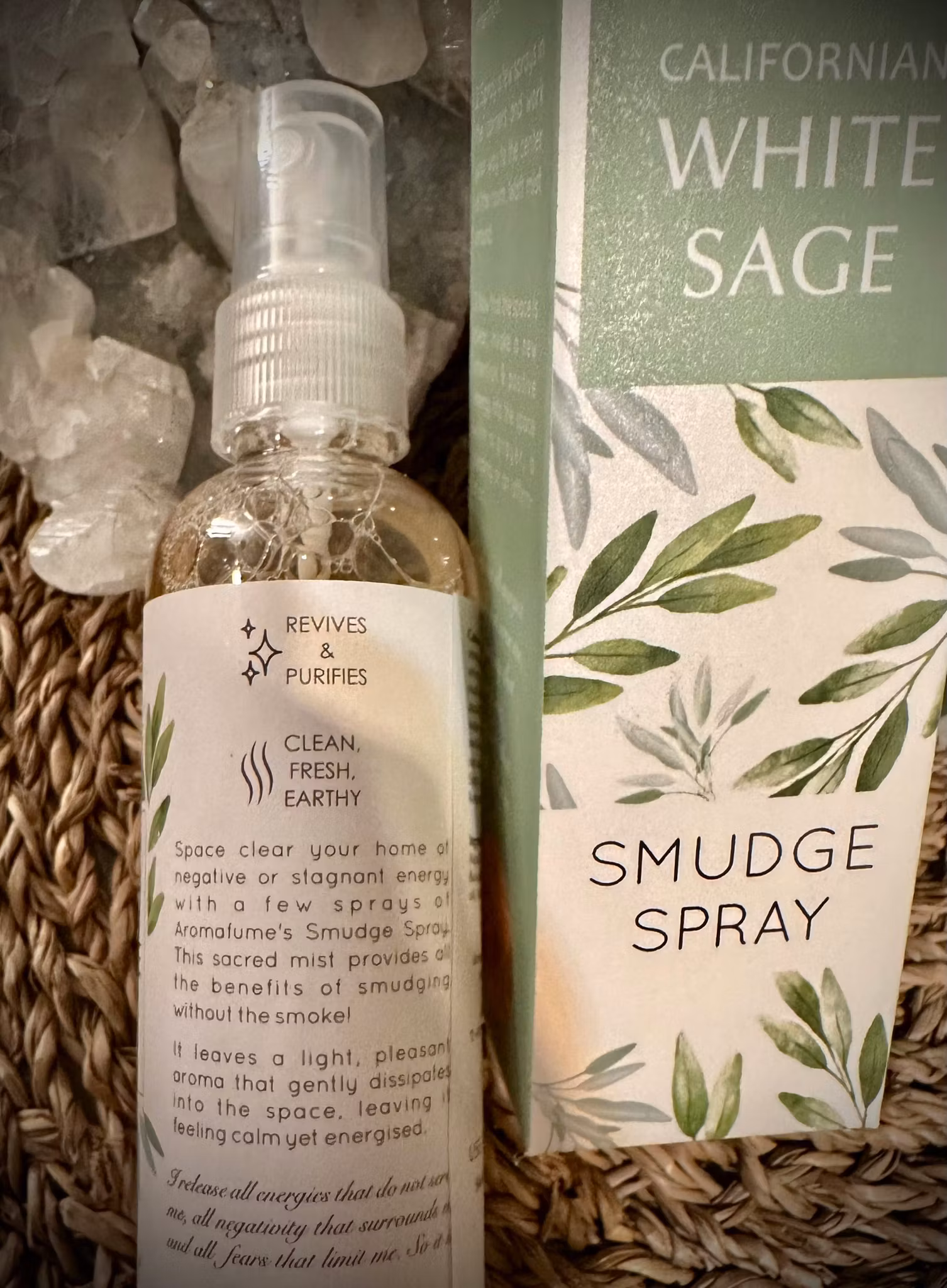 AROMAFUME Smudge spray | White Sage | MOONCHARGED WATER