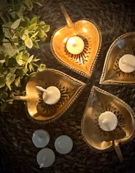 Orientalisk ljusstake Heart Mässing | Indien