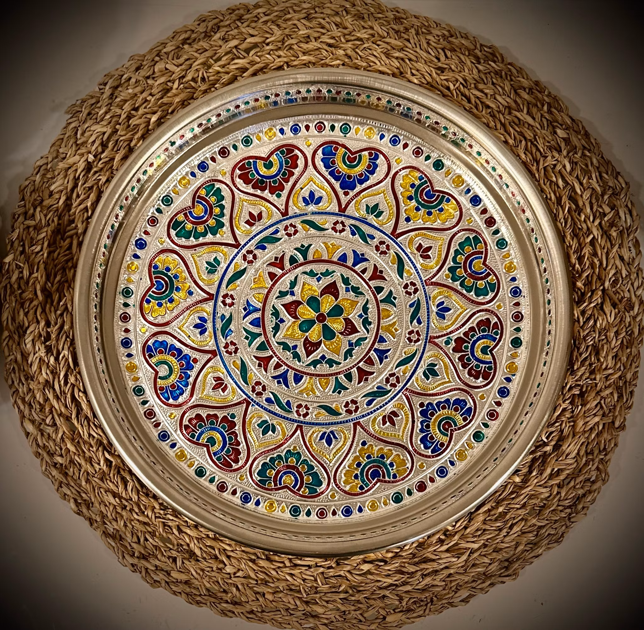 Mandala bricka | Offerfat | Indien
