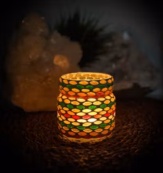 Mosaik Ljusstake Autumn Shades | Indien