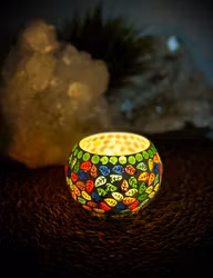 Mosaik Ljuslykta Leaves | Indien