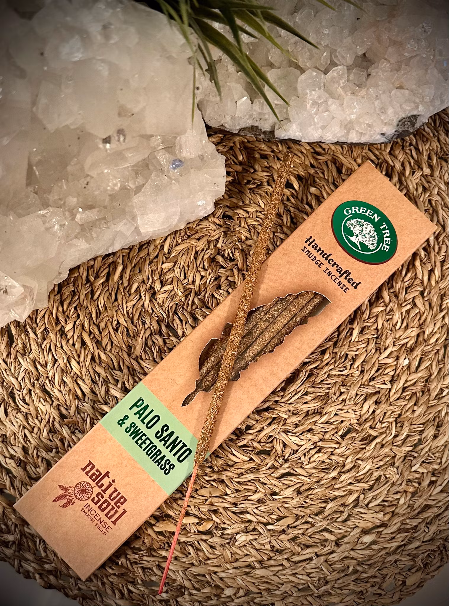 GREEN TREE NATIVE SOUL SMUDGE | Palo Santo & Sweetgrass
